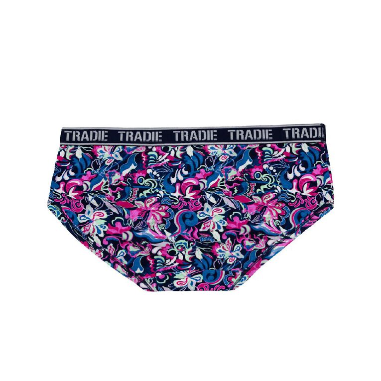 Tradie Women's Boyleg Briefs 3 Pack, Blue Dark, hi-res