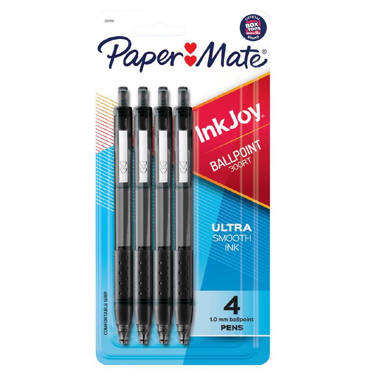 Paper Mate InkJoy 300RT Retractable Ball Pen 1.0mm Black 4 Pack, , hi-res
