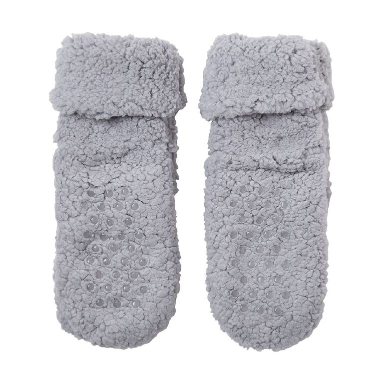 Sock Crew Women's Animal Sherpa Sock 1 Pack, Grey, hi-res