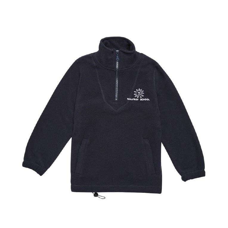 Schooltex Malfroy Polar Fleece Top with Embroidery, Navy, hi-res