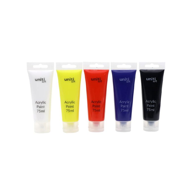 Uniti Acrylic Paint 75ml Basics 5 Pack, , hi-res
