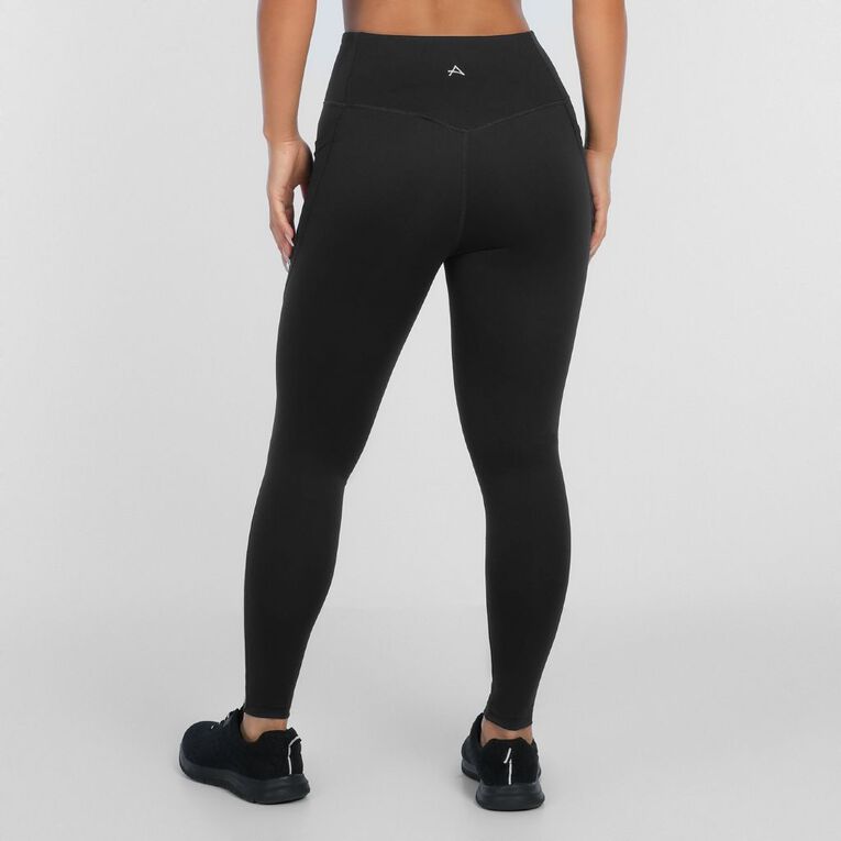 Active Intent Women's Side Pocket 7/8 Leggings Black The Warehouse