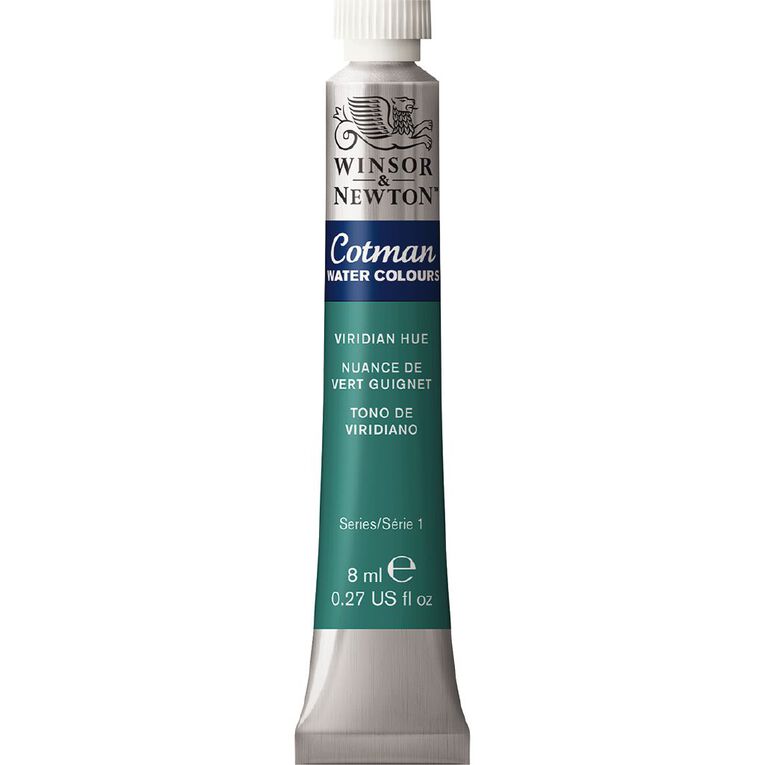 Winsor & Newton Cotman Watercolour Paint 8ml Viridian Green Hue, , hi-res