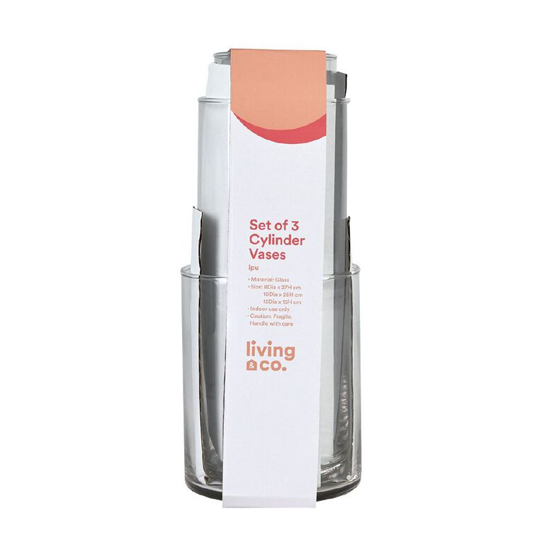 Living & Co Cylinder Vase Set of Three, , hi-res