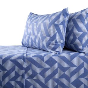 Living & Co Polar Flannel Printed Sheet Set Blue Queen