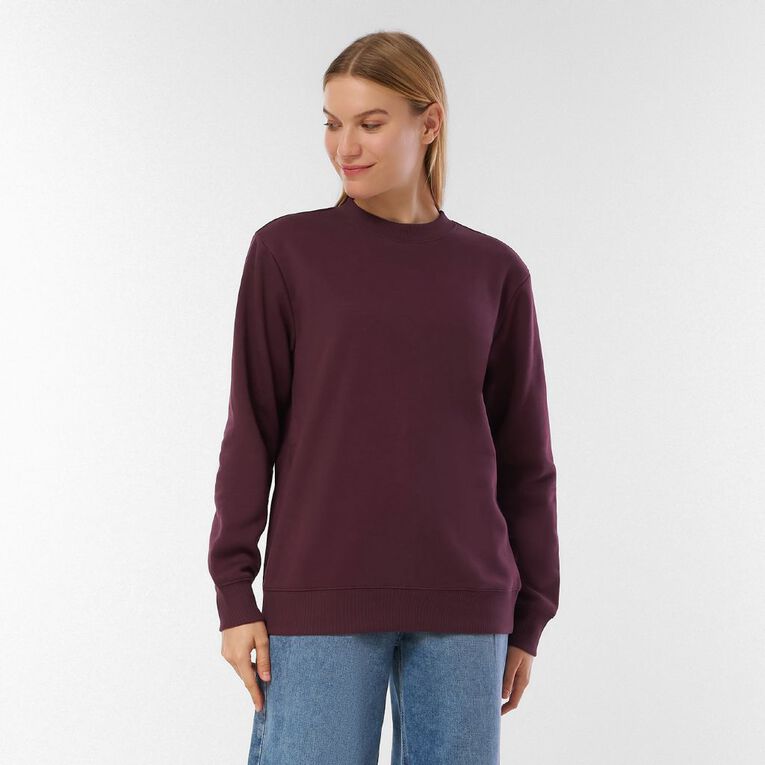 H&H Women's Classic Crew Sweatshirt, Purple Dark, hi-res
