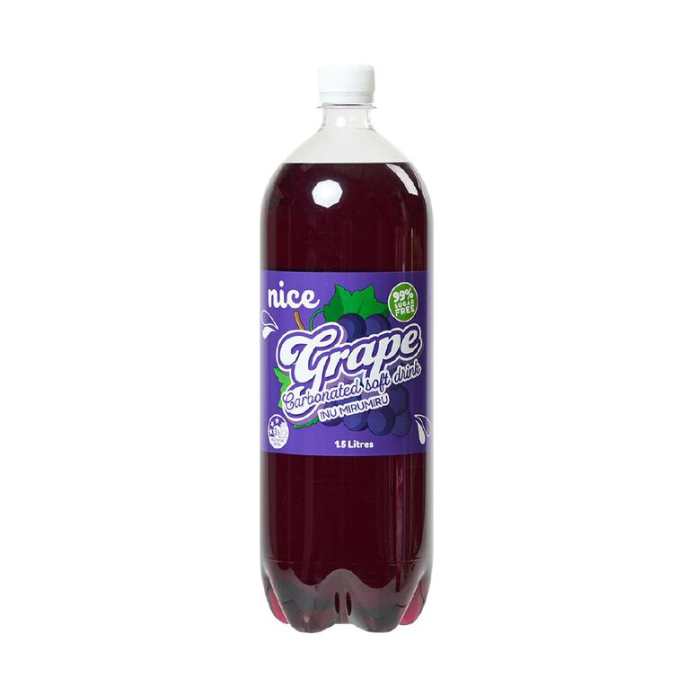 Nice 99% Sugar Free Grape Carbonated Soft Drink 1.5L, , hi-res