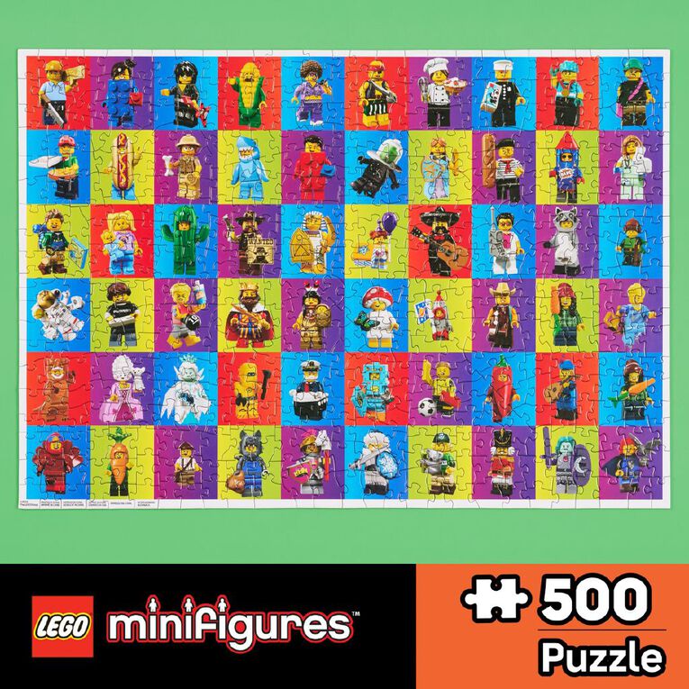LEGO Minifigures Collage 500 Piece Puzzle Assorted, , hi-res