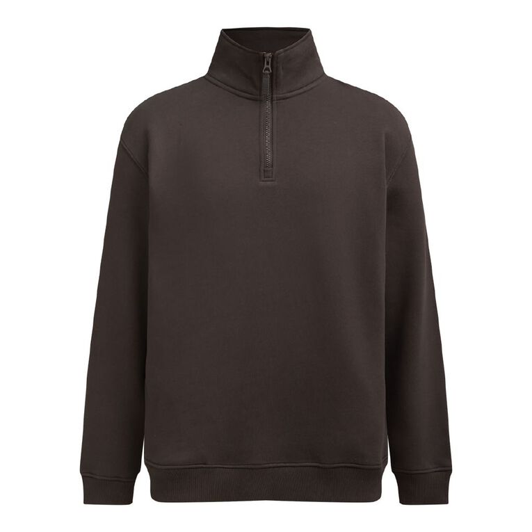 H&H Men's QTR Zip Heavyweight Sweat, Grey Dark, hi-res