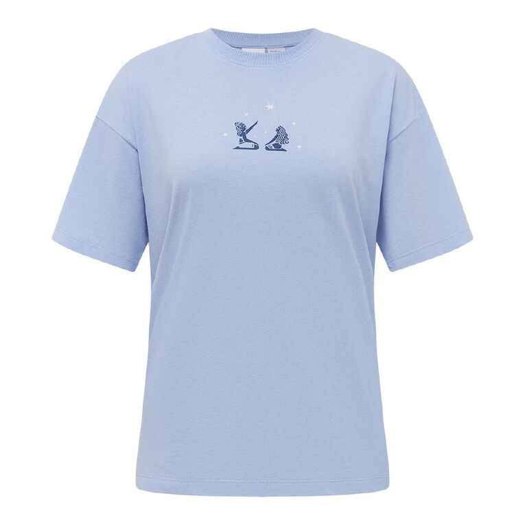 Moana Women's Short Sleeve Moana Gramma Tala Print Tee, Blue Mid, hi-res