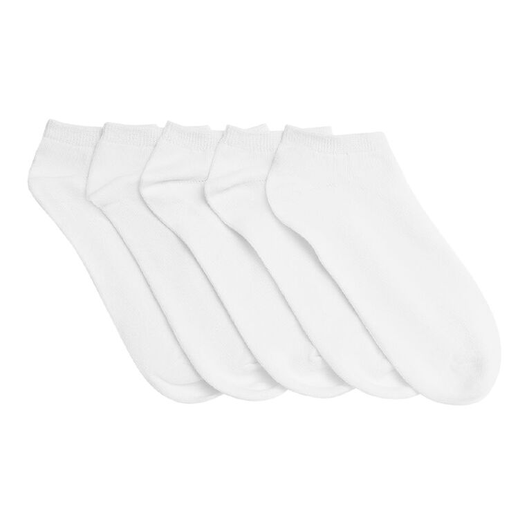 H&H Liner Socks 5 Pack, White, hi-res