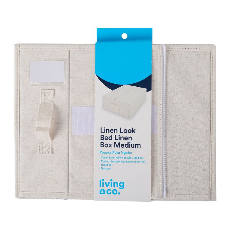Living & Co Linen Look Box Medium Cream, , hi-res