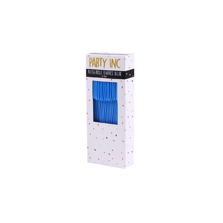 Party Inc Reuseable Knives Blue 20 Pack, , hi-res