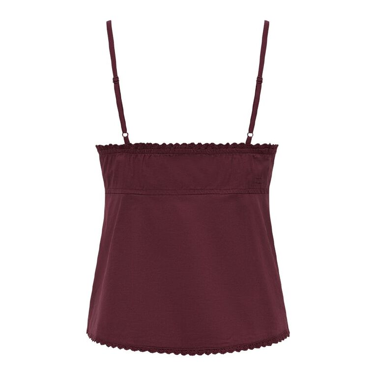 H&H Women's Cotton Babydoll Cami, Purple Dark, hi-res