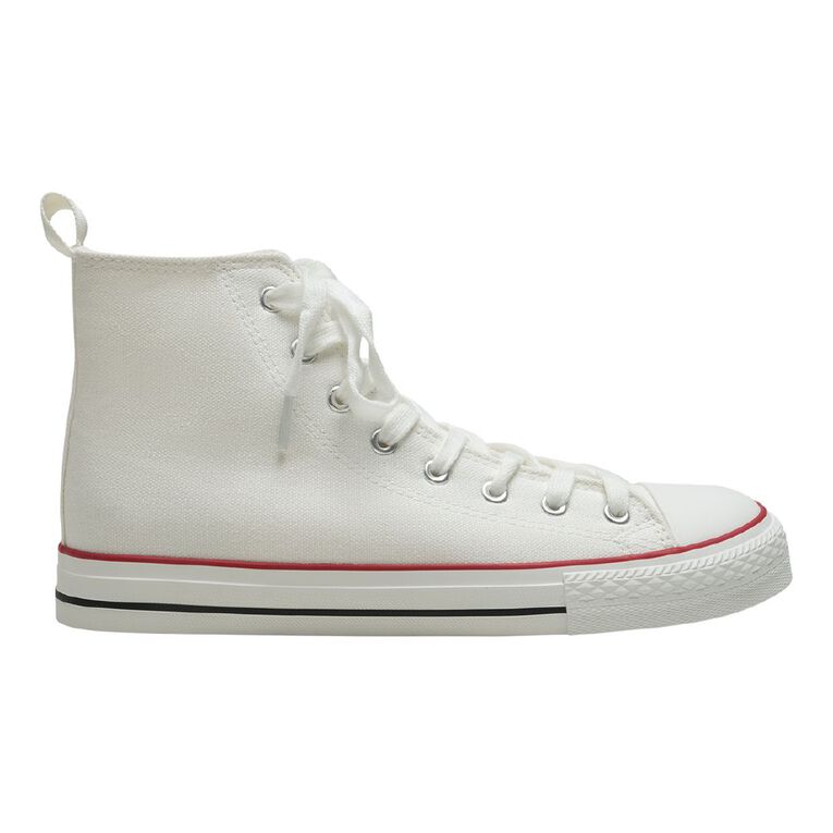 H&H Women's Jen Canvas High Top Sneakers, White, hi-res
