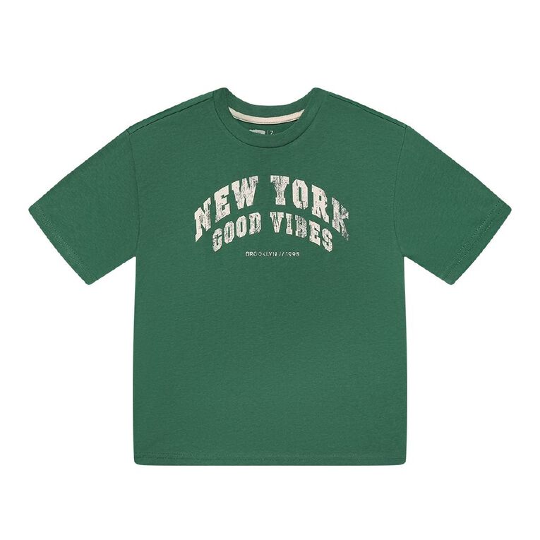 Young Original Short Sleeve Relaxed Print Tee, Green Dark, hi-res