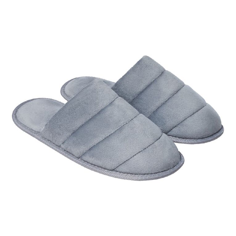 H&H Women's Puff Scuff Slippers, Grey, hi-res