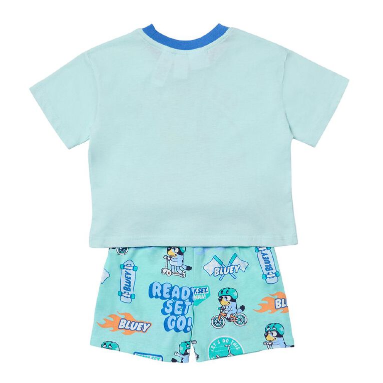 Bluey Boys' T-Shirt and Short Pyjama Set, Green Light, hi-res