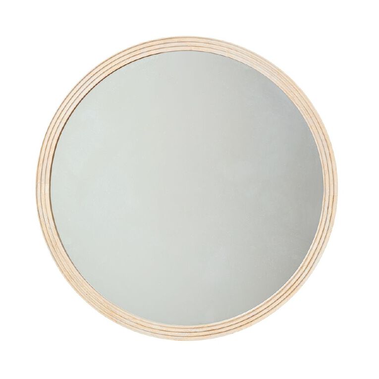 Living & Co Terra Round Mirror 80cm Natural, , hi-res