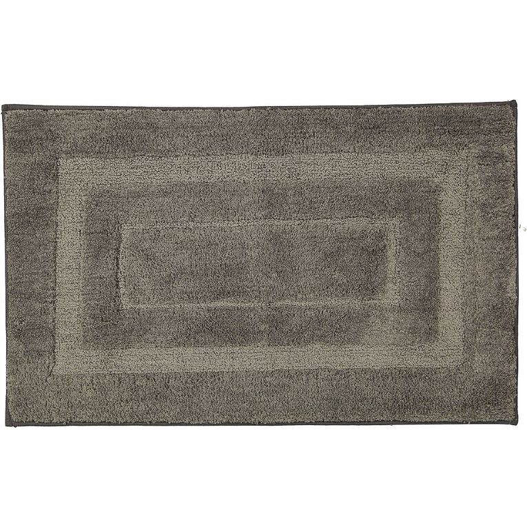 Living & Co Bath Mat Vienna Tufted Microfibre Pewter 50cm x 80cm, Pewter, hi-res