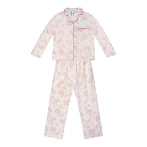 H&H Girls' Satin Button Up Pyjama Set