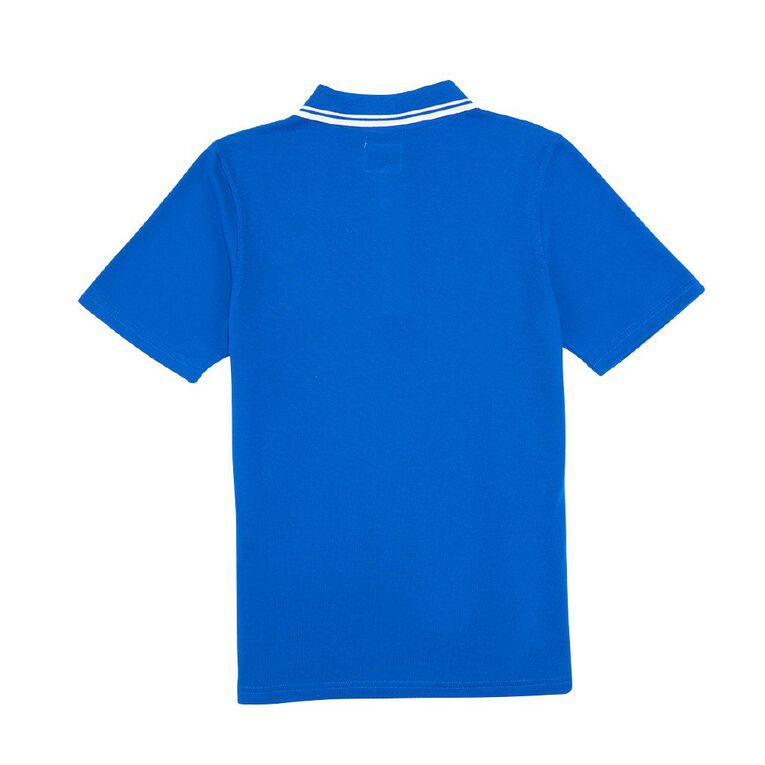 Schooltex Belfast School Year 7/8 Short Sleeve Blouse with Embroidery, Royal/White, hi-res