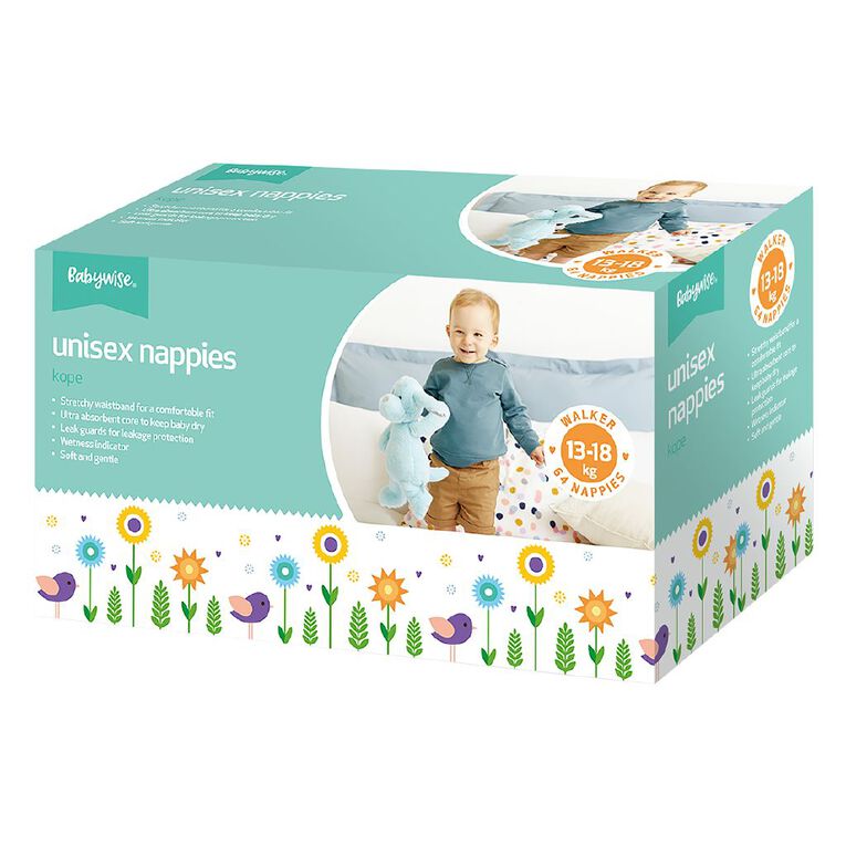 Babywise Jumbo Nappies Walker 13-18kg 64 Pack, , hi-res