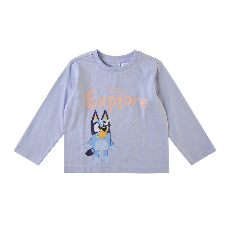Bluey Toddler Long Sleeve Print Tee, Purple, hi-res