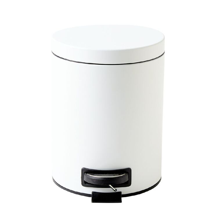 Living & Co Pedal Bin White 5L, , hi-res