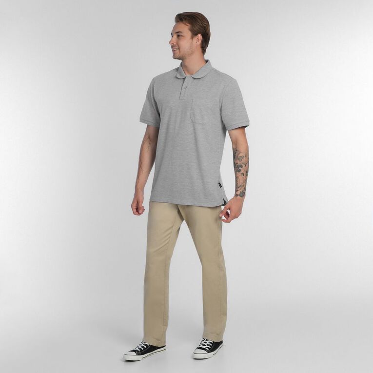 H&H Men's Pique Polo, Grey Marle, hi-res
