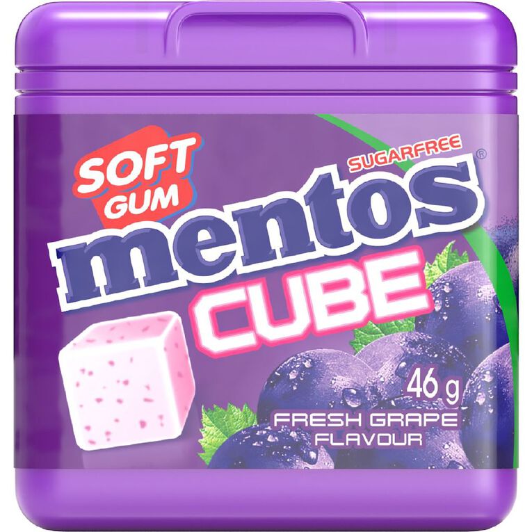 Mentos Cube Gum Grape 46g, , hi-res