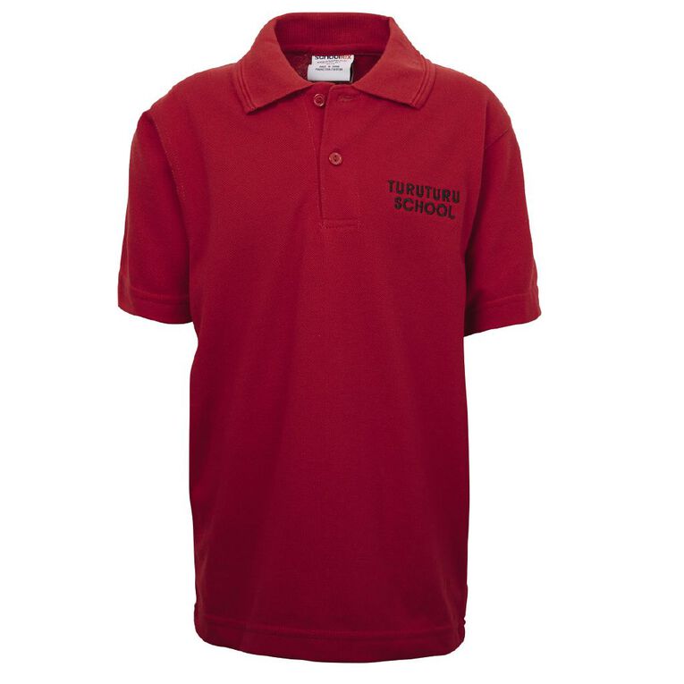 Schooltex Turuturu School Polo with Embroidery, Red Mid, hi-res