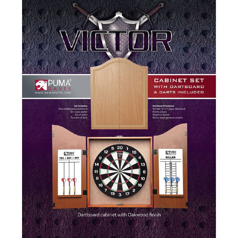 Puma Darts Dartboard Cabinet & Darts Set, , hi-res