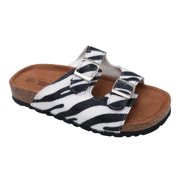 Young Original Senior Kids' Raffy-Rae Sandals, Black/White, hi-res