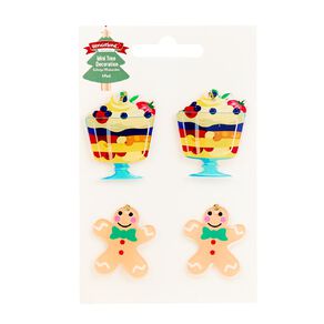 Wonderland Flat Gingerbread Man/Ice Cream Tree Decorations Assorted