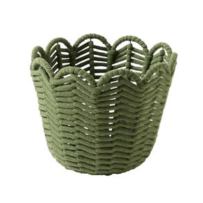 Living & Co Basket Open Weave Round Green