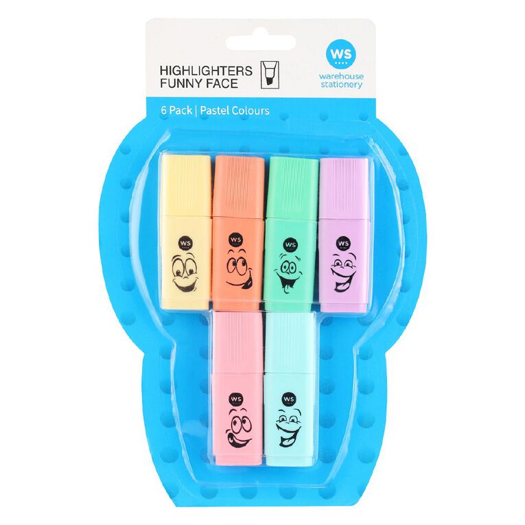 WS Highlighters Funny Face 6 Pack, , hi-res