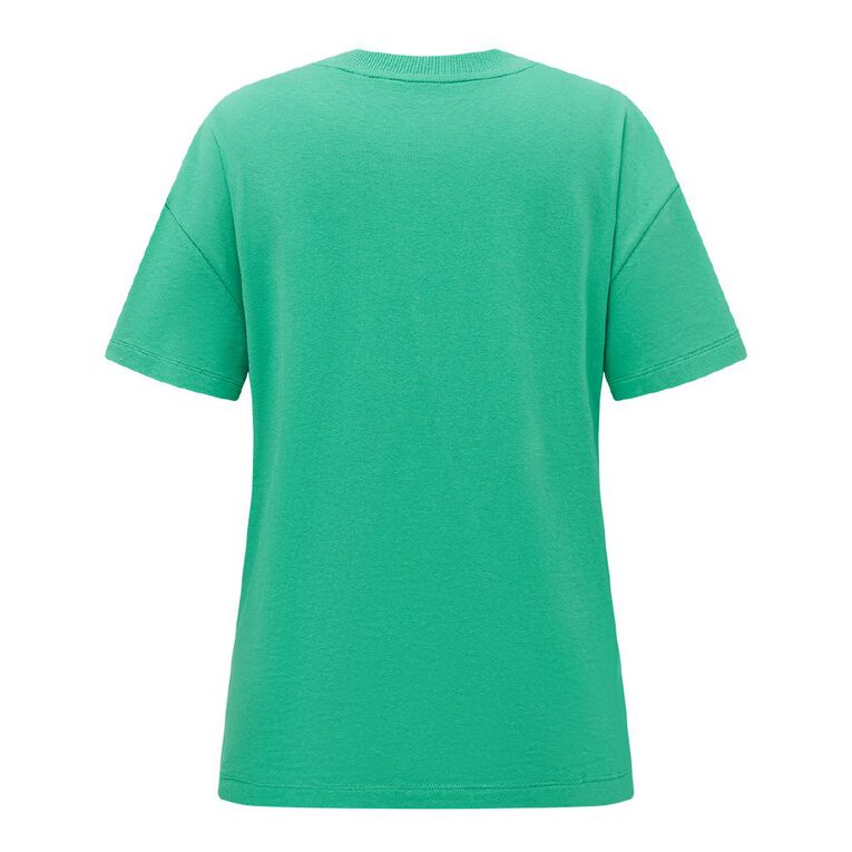 H&H Women's Short Sleeve Boyfriend Graphic Tee, Green Mid CALIFORNIA, hi-res