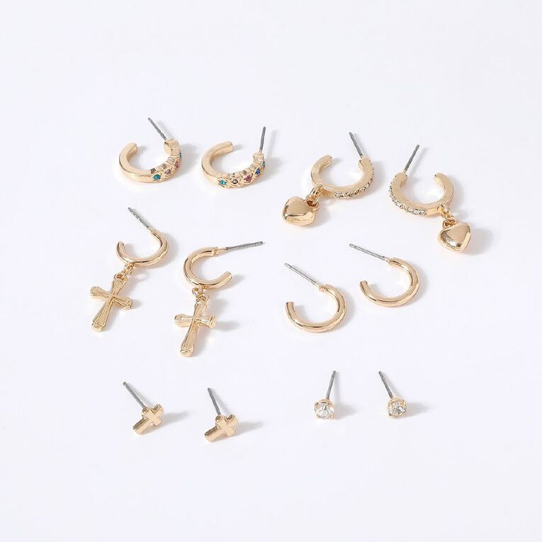 H&H Heart Gold Earrings, , hi-res
