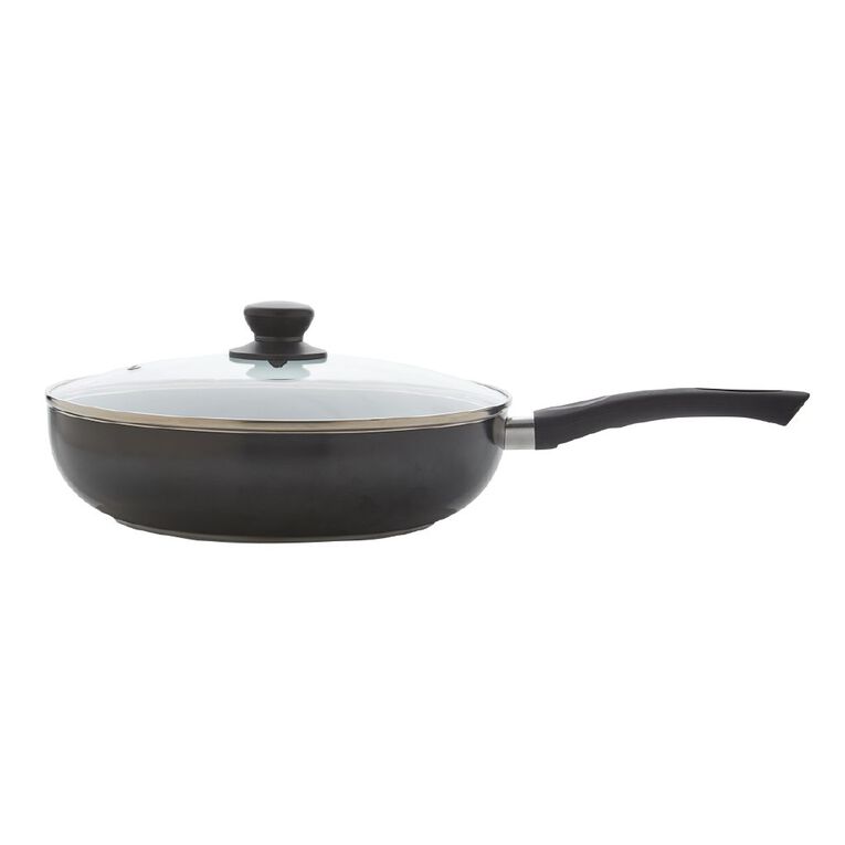 Living & Co Classic Deep Dish Pan Black 28cm Black The Warehouse