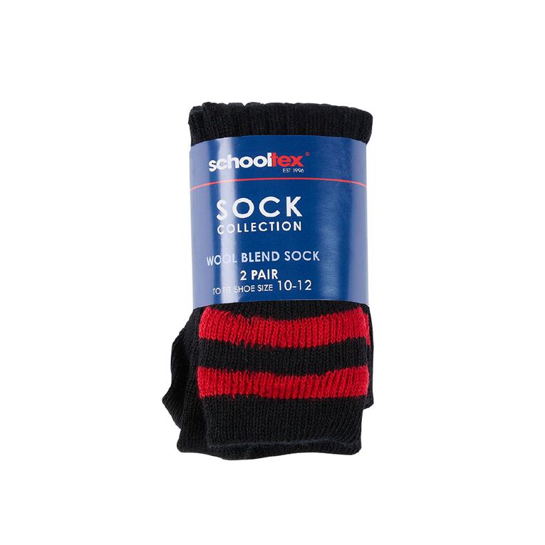 Schooltex Striped School Socks 2 Pack, Schooltex Sock A23, hi-res