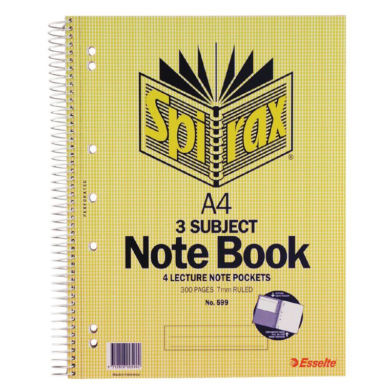Spirax 3 Subject Book 7mm 150 Leaf Yellow Mid A4, , hi-res