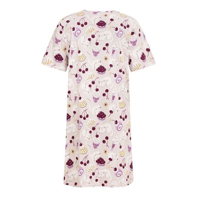 H&H Women's V Neck T-Shirt Nightie, Pink Light, hi-res