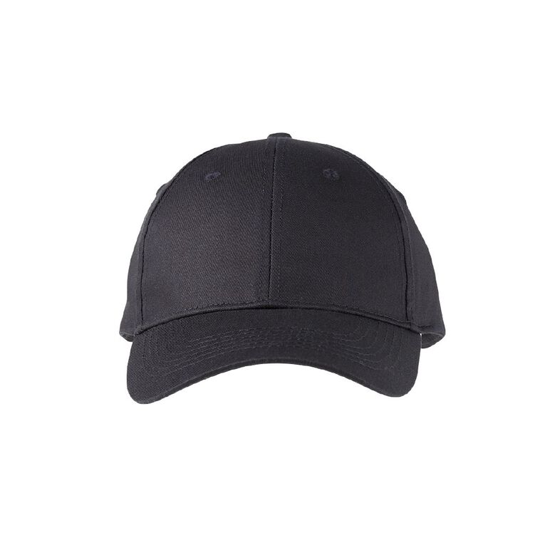 H&H Men's Twill Curved Peak Cap, Black, hi-res