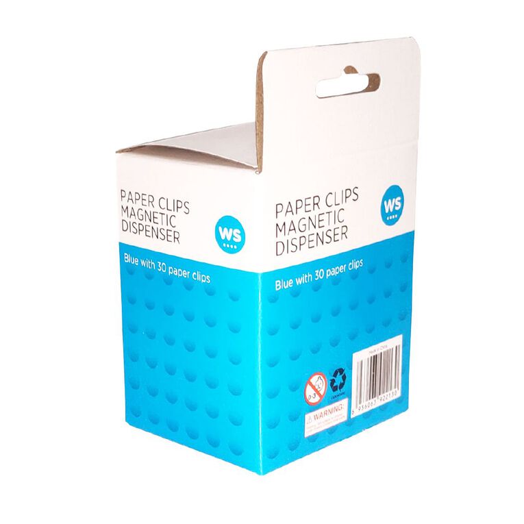 WS Paperclip Dispenser 30 Pack Blue Mid Blue Mid The Warehouse