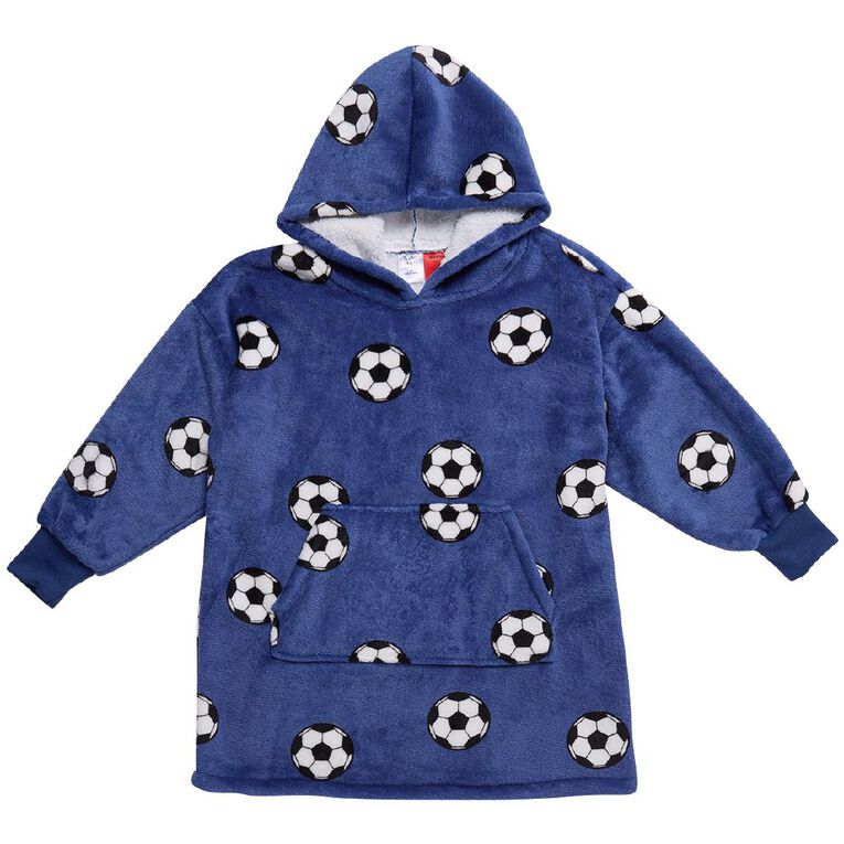 H&H Boys' Plush Coral Fleece Hoodie, Blue Mid, hi-res