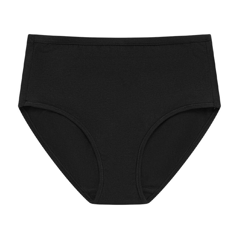 H&H Women's Cotton Comfort Full Briefs, Black, hi-res