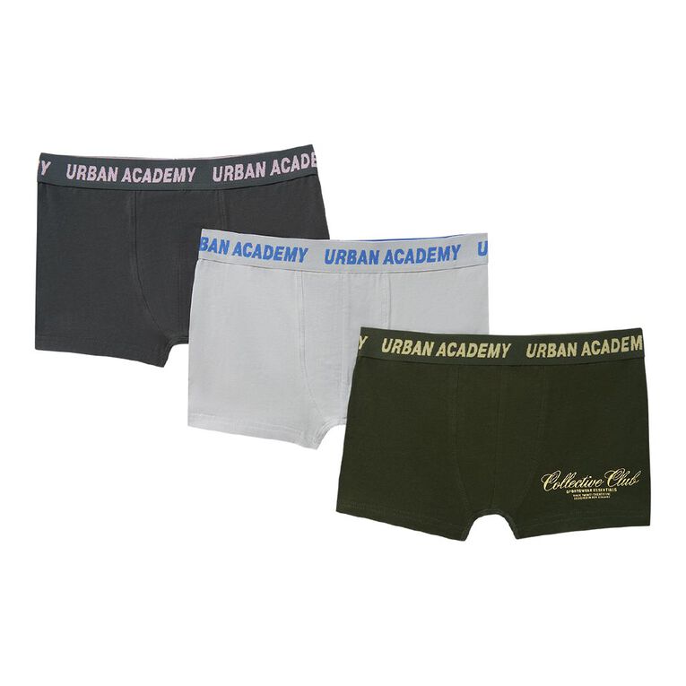 H&H Boys' Trunks 3 Pack, Green Dark, hi-res