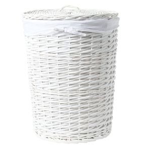 Living & Co Willow Laundry Hamper with Lid White