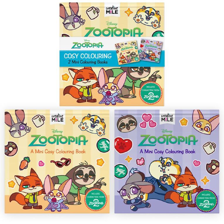 Disney: Zootopia Cosy Colouring 2 Pack Mini Colouring Book, , hi-res